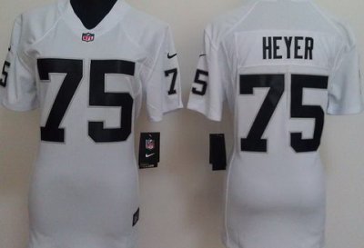 Women Nike Oakland Raiders #75 Stephon Heyer White Nike NFL Jerseys