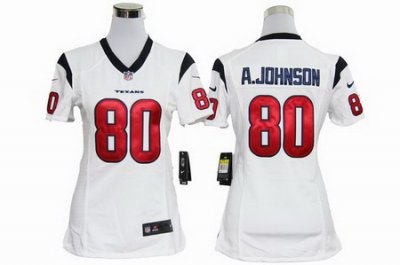 Women Nike NFL Houston Texans 80 Johnson White Jersey