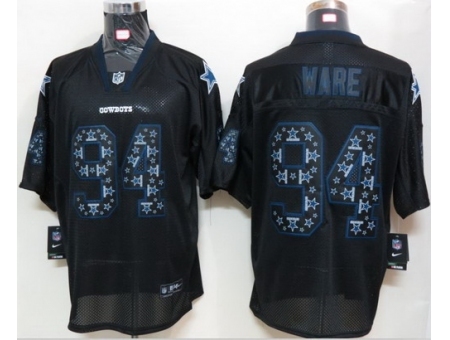 Nike Dallas Cowboys 94 DeMarcus Ware Black Elite Lights Out Number With Team Logo NFL Jersey