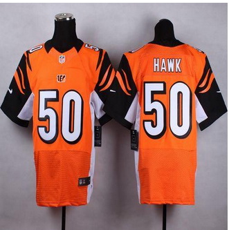 New Cincinnati Bengals #50 A.J. Hawk Orange Alternate Men Stitched NFL Elite Jersey