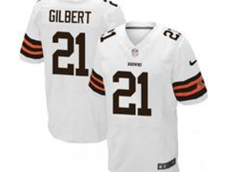 Nike Cleveland Browns 21 Justin Gilbert White Elite NFL Jersey