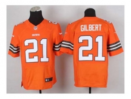 Nike Cleveland Browns 21 Justin Gilbert Orange Elite NFL Jersey