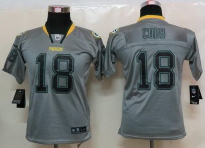 Women Nike Green Bay Packers #18 Randall Cobb Grey Lights Out Elite NFL Jerseys