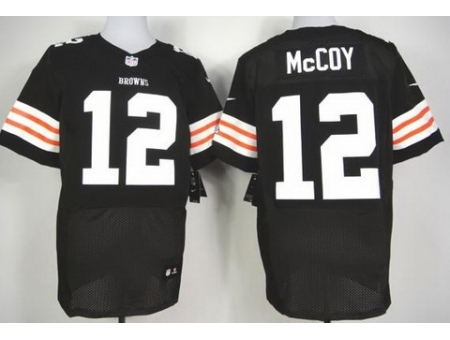 Nike Cleveland Browns 12 Colt Mccoy Brown Elite NFL Jersey