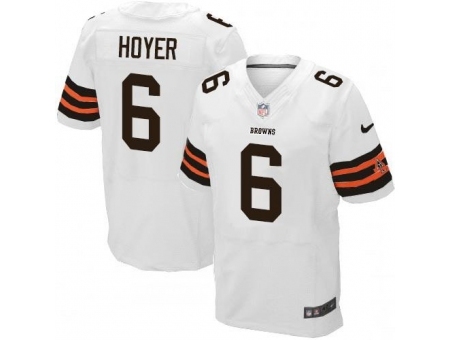 Nike Cleveland Browns 6 Brian Hoyer White Elite NFL Jersey