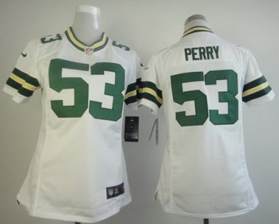 Women Nike Green Bay Packers 53 Perry White NFL Jerseys