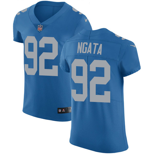 Nike Lions #92 Haloti Ngata Blue Throwback Mens Stitched NFL Vapor Untouchable Elite Jersey