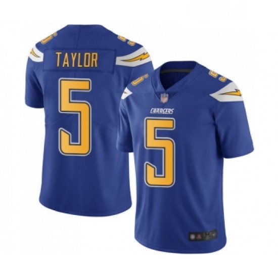 Youth Los Angeles Chargers 5 Tyrod Taylor Limited Electric Blue Rush Vapor Untouchable Football Jers