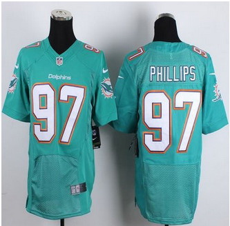 New Miami Dolphins #97 Jordan Phillips Aqua Green Team Color Men Stitched NFL New Elite jersey