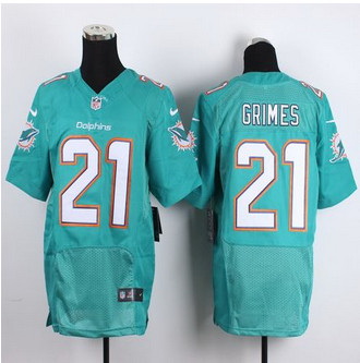 New Miami Dolphins #21 Brent Grimes Aqua Green Team Color Men Stitched NFL New Elite Jersey