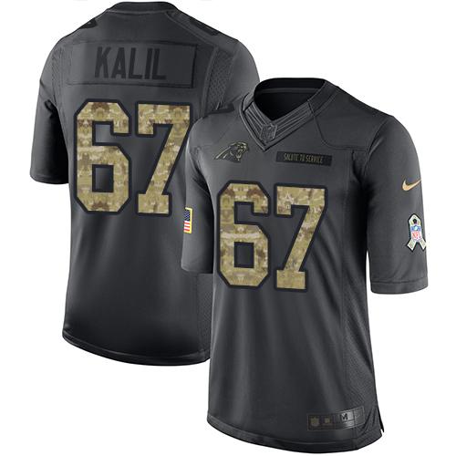 Nike Panthers #67 Ryan Kalil Black Youth Stitched NFL Limited 2016 Salute to Service Jersey