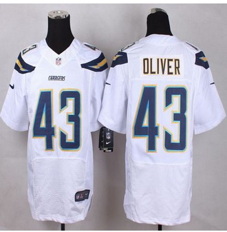 New San Diego Chrgers #43 Branden Oliver White Men Stitched NFL New Elite Jersey