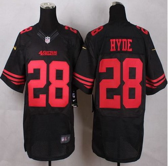 New San Francisco 49ers #28 Carlos Hyde Black Alternate Men Stitched NFL Elite Jersey