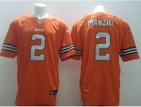 Nike Cleveland Browns 2 Johnny Manziel Orange Elite NFL Jersey