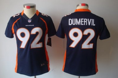 Women Nike Denver Broncos 92# Dumervil Blue [Women's NIKE LIMITED Jersey]