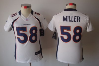 Women Nike Denver Broncos 58 Miller White[Women's NIKE LIMITED Jersey]