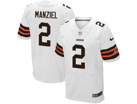 Nike Cleveland Browns 2 Johnny Manziel White Elite NFL Jersey