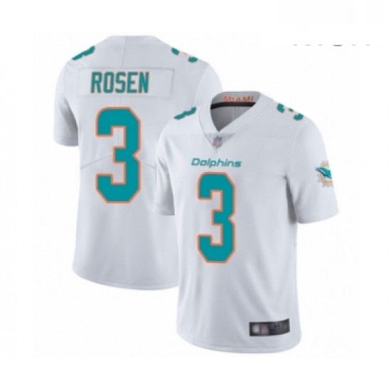 Mens Miami Dolphins 3 Josh Rosen White Vapor Untouchable Limited Player Football Jersey