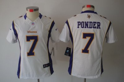 Nike Women Minnesota Vikings #7 Ponder White(Women Limited Jerseys)