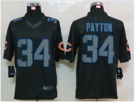 Nike Chicago Bears 34 Walter Payton black Limited Impact fashion NFL Jersey