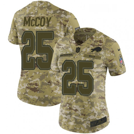 Womens Nike Buffalo Bills 25 LeSean McCoy Limited Camo 2018 Salute to Service NFL Jersey