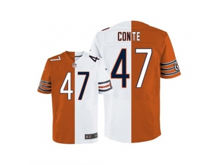 Nike Chicago Bears 47 Chris Conte White-Orange Limited Split NFL Jersey