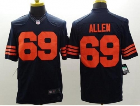 Nike Chicago Bears 69 Jared Allen Blue Limited Orange Number NFL Jersey