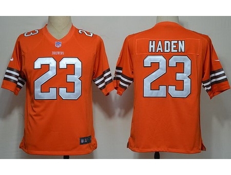 Nike Cleveland Browns 23 Joe Haden Orange Game NFL Jersey