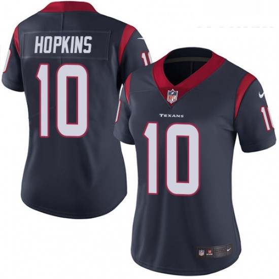 Womens Nike Houston Texans 10 DeAndre Hopkins Limited Navy Blue Team Color Vapor Untouchable NFL Jer