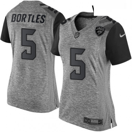 Womens Nike Jacksonville Jaguars 5 Blake Bortles Limited Gray Gridiron NFL Jersey