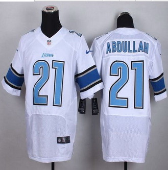 New Lions #21 Ameer Abdullah White Men Stitched NFL Elite Jersey