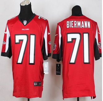 NEW Atlanta Falcons #71 Kroy Biermann Red Team Color Men Stitched NFL Elite Jersey