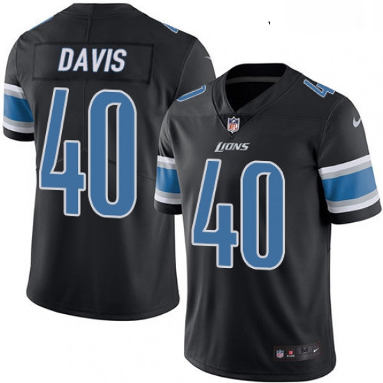 Youth Nike Detroit Lions 40 Jarrad Davis Limited Black Rush Vapor Untouchable NFL Jersey