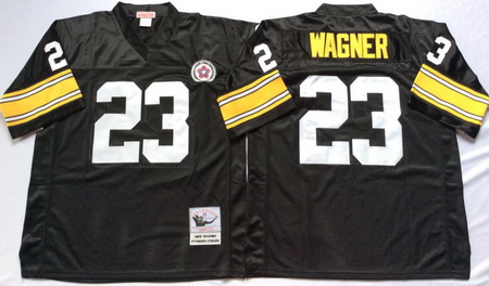 Steelers 23 Mike Wagner Black Throwback Jersey