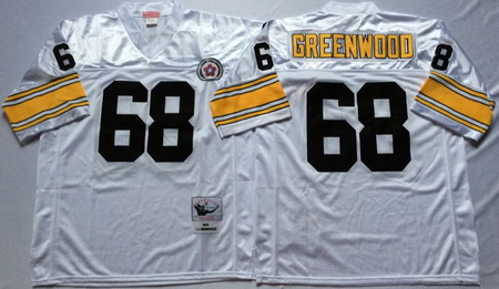 Steelers 68 L C Greenwood White Throwback Jersey