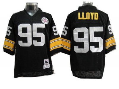 Pittsburgh Steelers 95 Lloyd Black Throwback NFL Jerseys