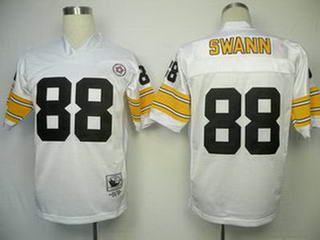 Pittsburgh Steelers 88 SWANN White Throwback Jerseys