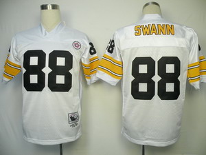 Pittsburgh Steelers 88 SWANN White Throwback Jerseys (1)