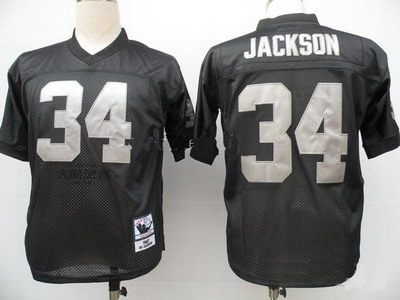 Oakland Raiders Mitchell & Ness34 Bo Throwback Black Jersey