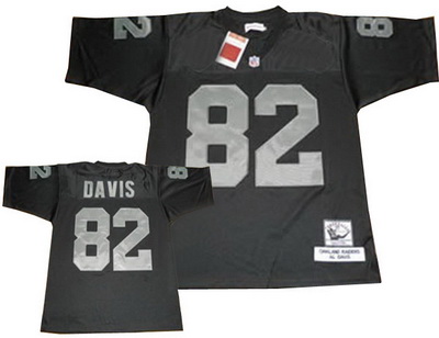 Oakland Raiders 82 Al Davis black throwback jerseys