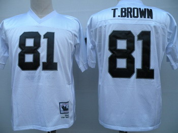 Oakland Raiders 81 T.Brown white Jerseys Throwback