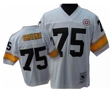 Pittsburgh Steelers 75 Joe Greene white Mitchellandness throwback jerseys