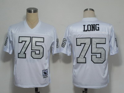 Oakland Raiders 75 Howie Long white(Silver Number)throwback