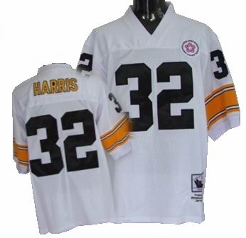 Pittsburgh Steelers 32 Franco Harris White mitchellandness throwback