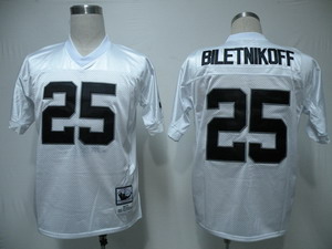 Oakland Raiders 25 BILETNIKOFF Throwback White Jerseys