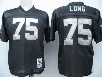 Oakland Raiders 75 Howie Long black(Silver Number)throwback