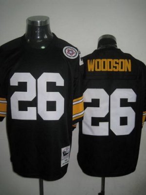 Pittsburgh Steelers 26 Rod Woodson Black Mitchell And Ness Jersey