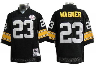 Pittsburgh Steelers 23 Wagner Black Throwback NFL Jerseys