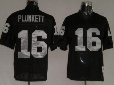 Oakland Raiders 16 Jim Plunkett Black M&N Throwback NFL Football Jerseys