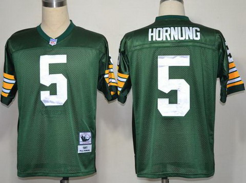 Green Bay Packers 5 Paul Hornung Green Throwback NFL Jerseys